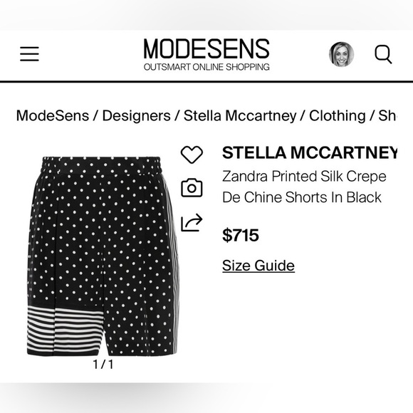 Stella McCartney Zandra Printed Silk Crepe De Chine Shorts In Black EU 38/ US 8 - Picture 13 of 15